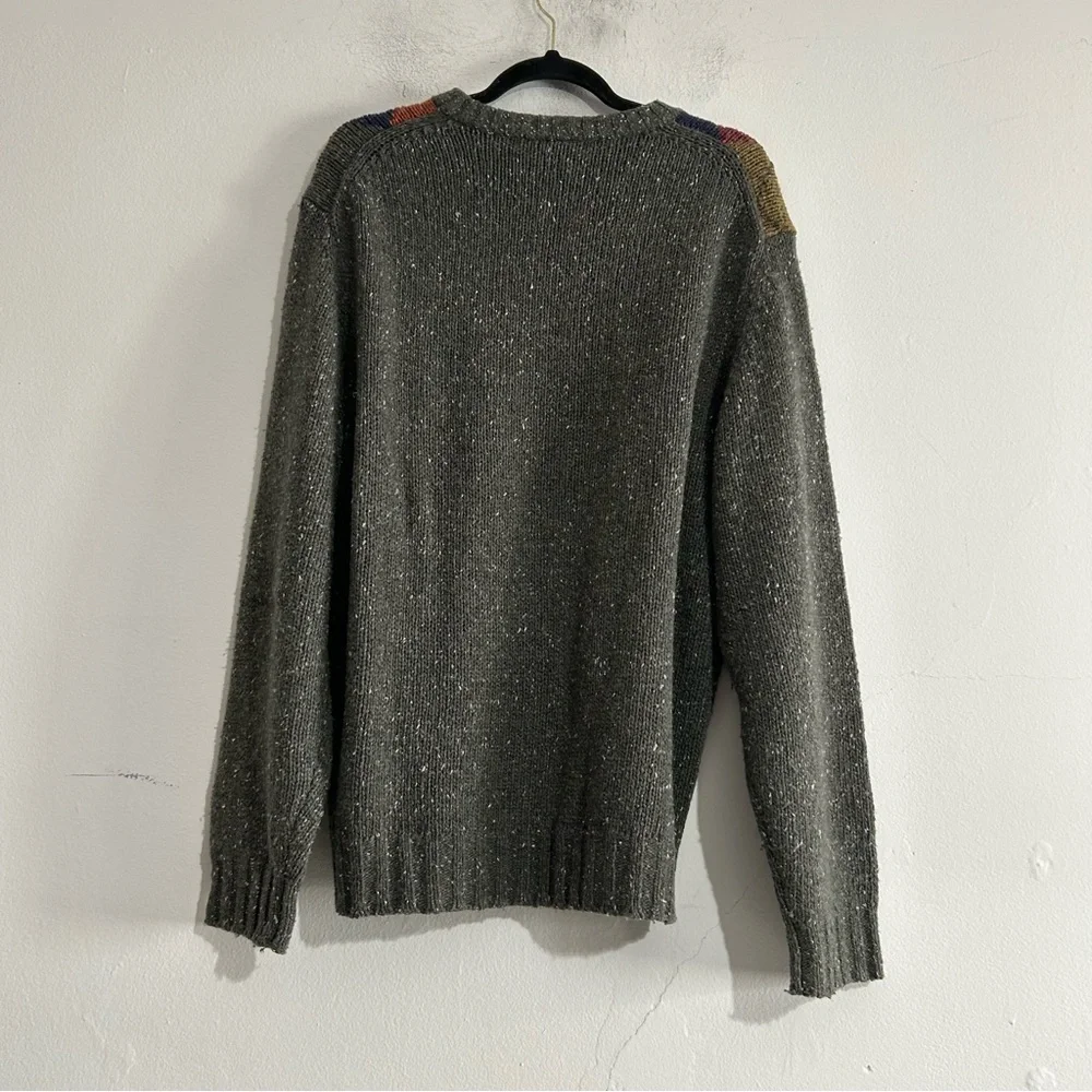 Jos A Bank Multicolor Argyle Lambswool Blend Knit Sweater Large Grandpa Art Deco